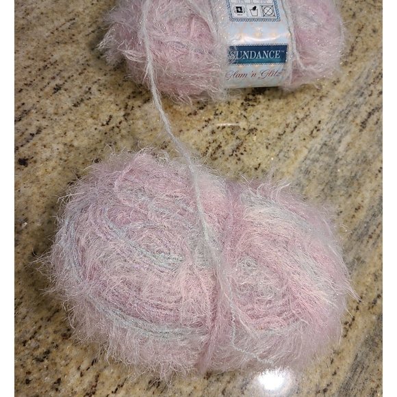 Sundance Glam 'n Glitz Yarn, Blue Moon Pink lot of 2 new & used - Picture 2 of 7